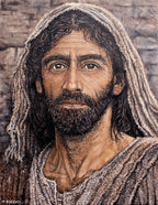An original oil painting of a Historically accurate Jesus portrait in the streets of Capernaum, by Martin Buckwell