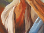 Close up detail of a painting of Jesus praying on the mountain, by Martin Buckwell, with an expressive Color Palette and Impressionistic style brushwork. Also known as Modern Devotional Realism. 
