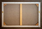 A picture of the back of Jesus walking on water painting canvas with hangers and written title by Martin Buckwell