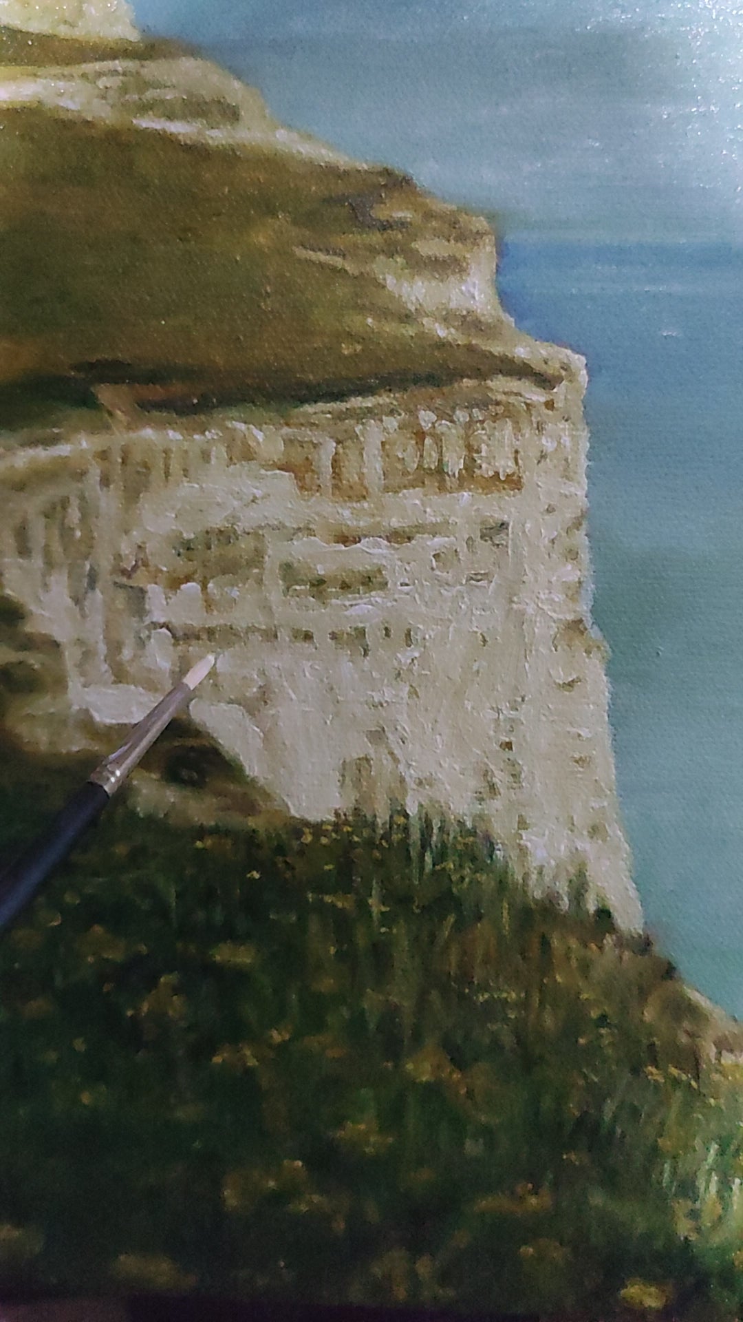 A video of some of the painting process for my original oil painting of Beachy Head cliffs by Martin Buckwell